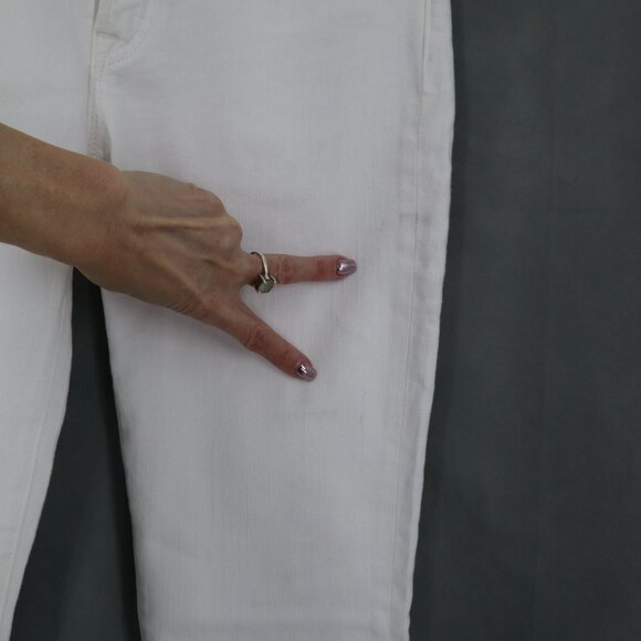 J. Crew 8" Toothpick Jean Women 26 White Boho Minimalist Crisp Classic Basic NWD - Picture 6 of 10